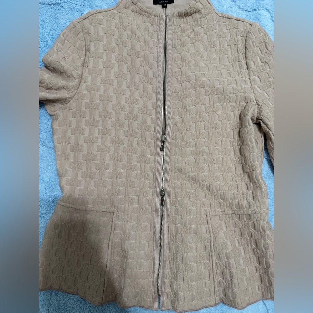 Giorgio Armani Black Label Womens 44 Pink Mock Neck Jacket Full Zip - Picture 9 of 14